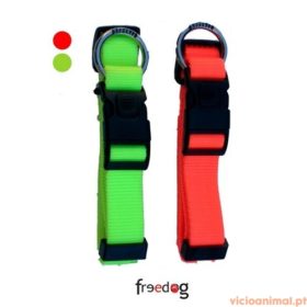 Coleira Nylon Fluorescente Freedog