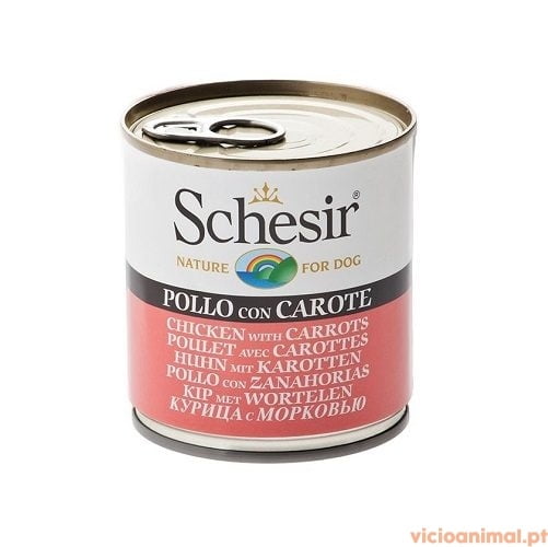 schesir, alimentos humido, frango, cenoura, atum, ervilha