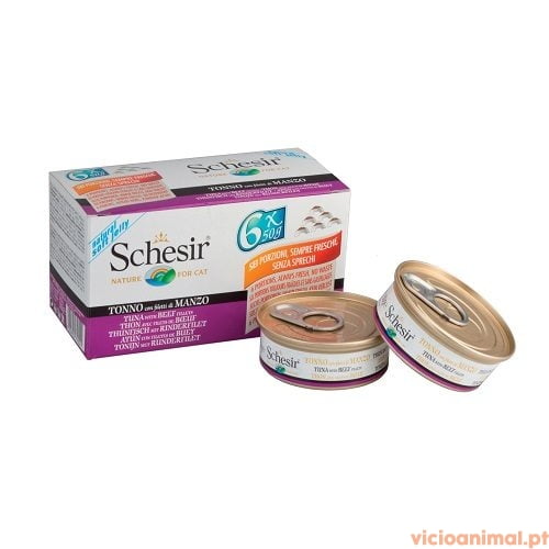 schesir, 100% natural, alimento humido, in jelly, atum, frango